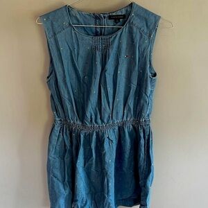 Tommy Hilfiger Dress Blue with Polka Dots Girls Size 16 buttons on the backs